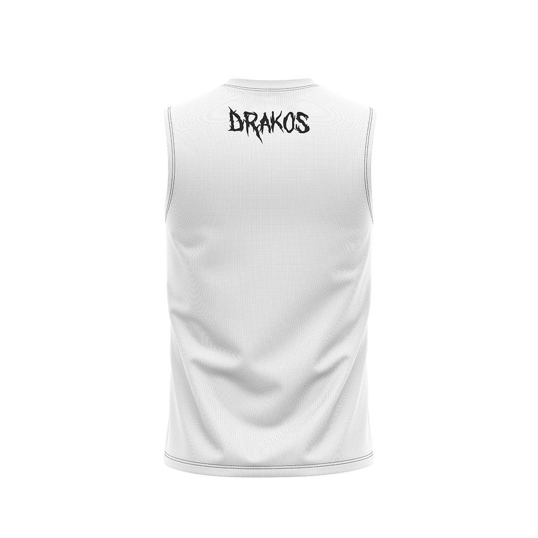 Drakos White Ranked BJJ Rashguard
