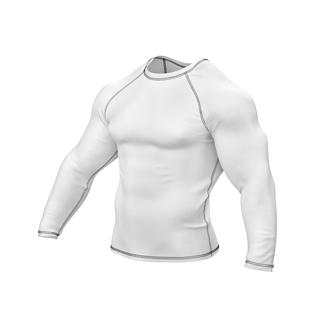 Drakos White Ranked BJJ Rashguard