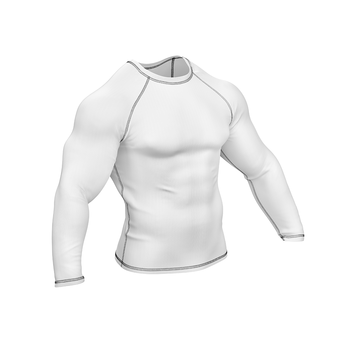 Drakos White Ranked BJJ Rashguard