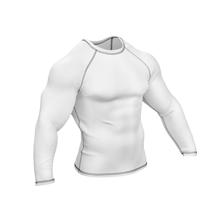 Drakos White Ranked BJJ Rashguard