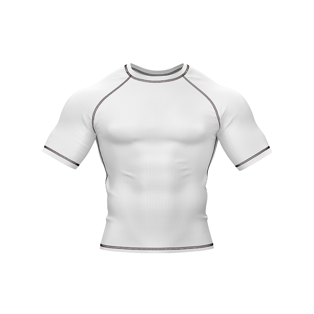 Drakos White Ranked BJJ Rashguard
