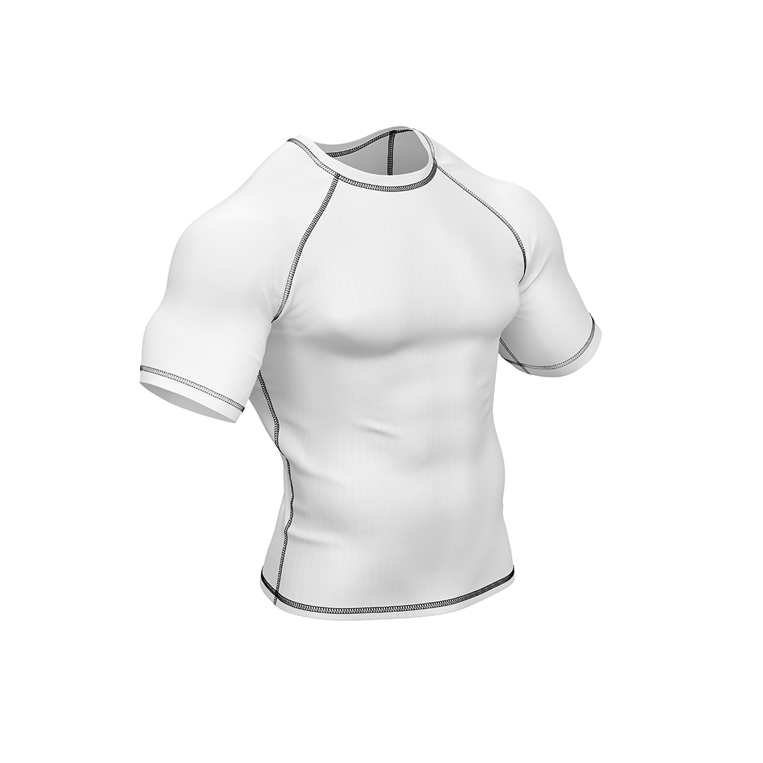 Drakos White Ranked BJJ Rashguard
