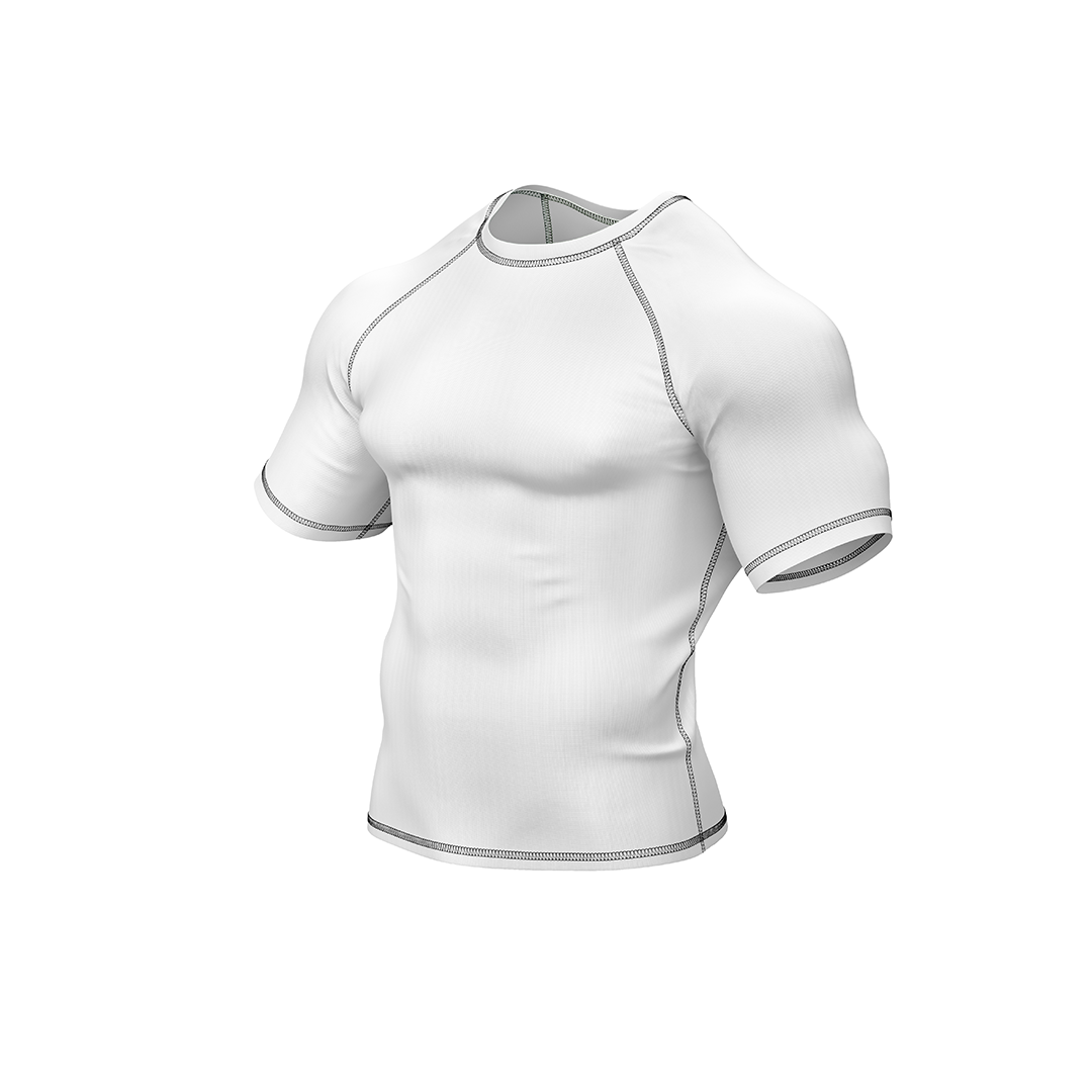 Drakos White Ranked BJJ Rashguard