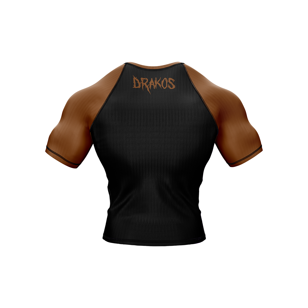 Drakos Black with Brown Sleeve Ranked BJJ Rashgaurd